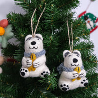 Cute Felt Polar Bear Needle Felted Ornament