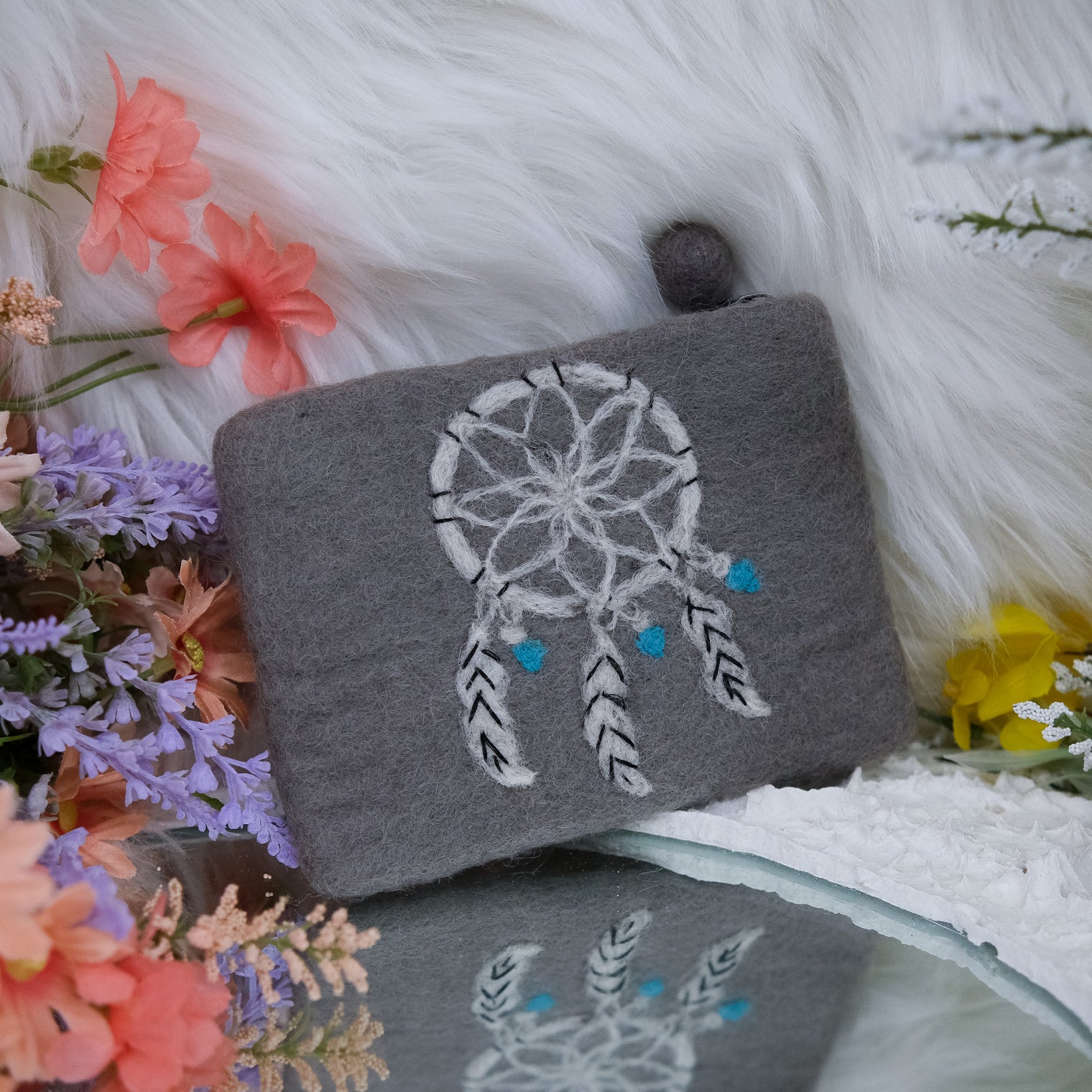 Dream Catchers Designed Felt Pouch