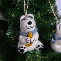 Cute Felt Polar Bear Needle Felted Ornament