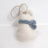 Cute Felt Polar Bear Needle Felted Ornament