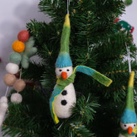 Felted Snowman Christmas Ornaments
