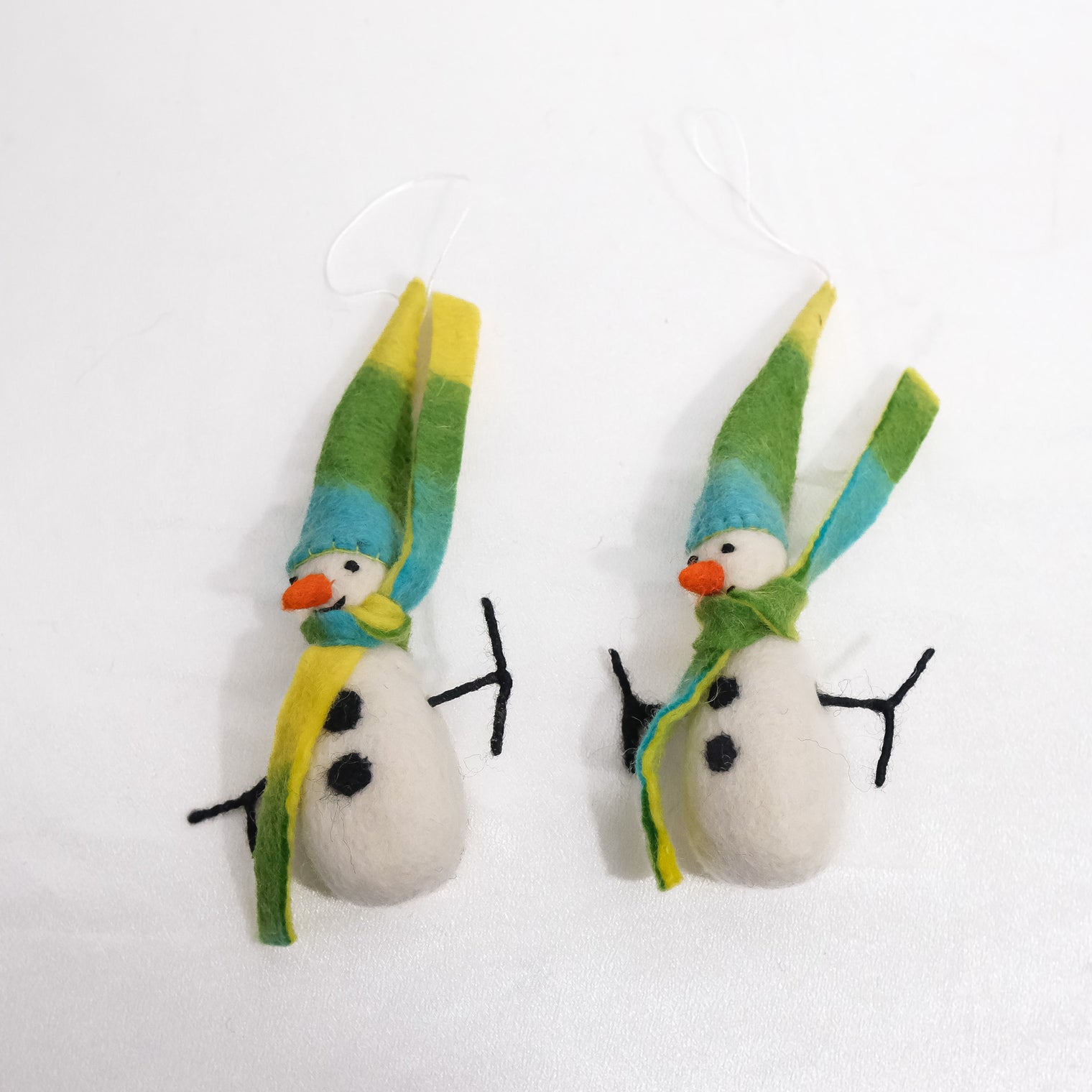 Felted Snowman Christmas Ornaments