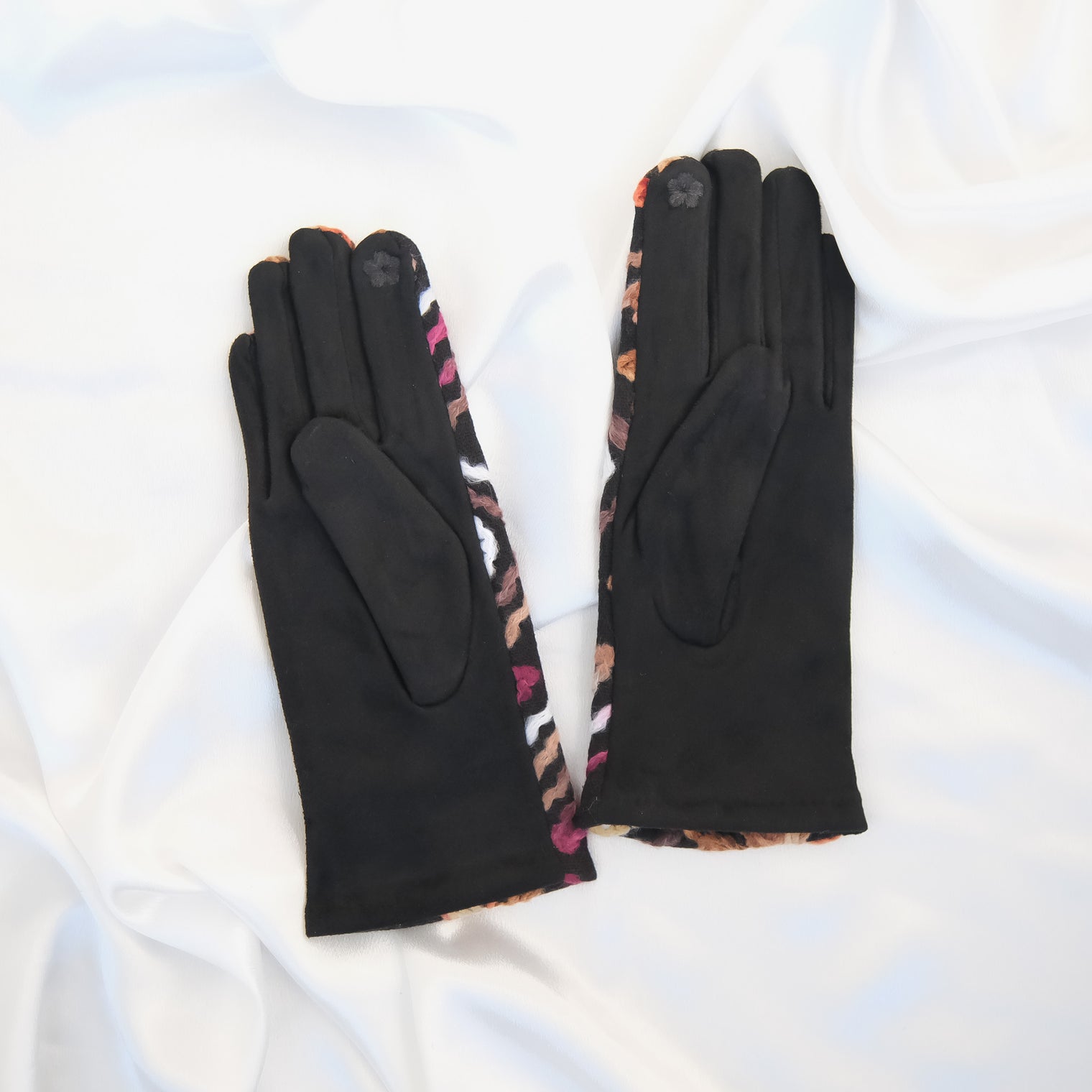 Embroidered Winter Gloves with Fleece Lining