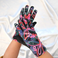 Embroidered Winter Gloves with Fleece Lining