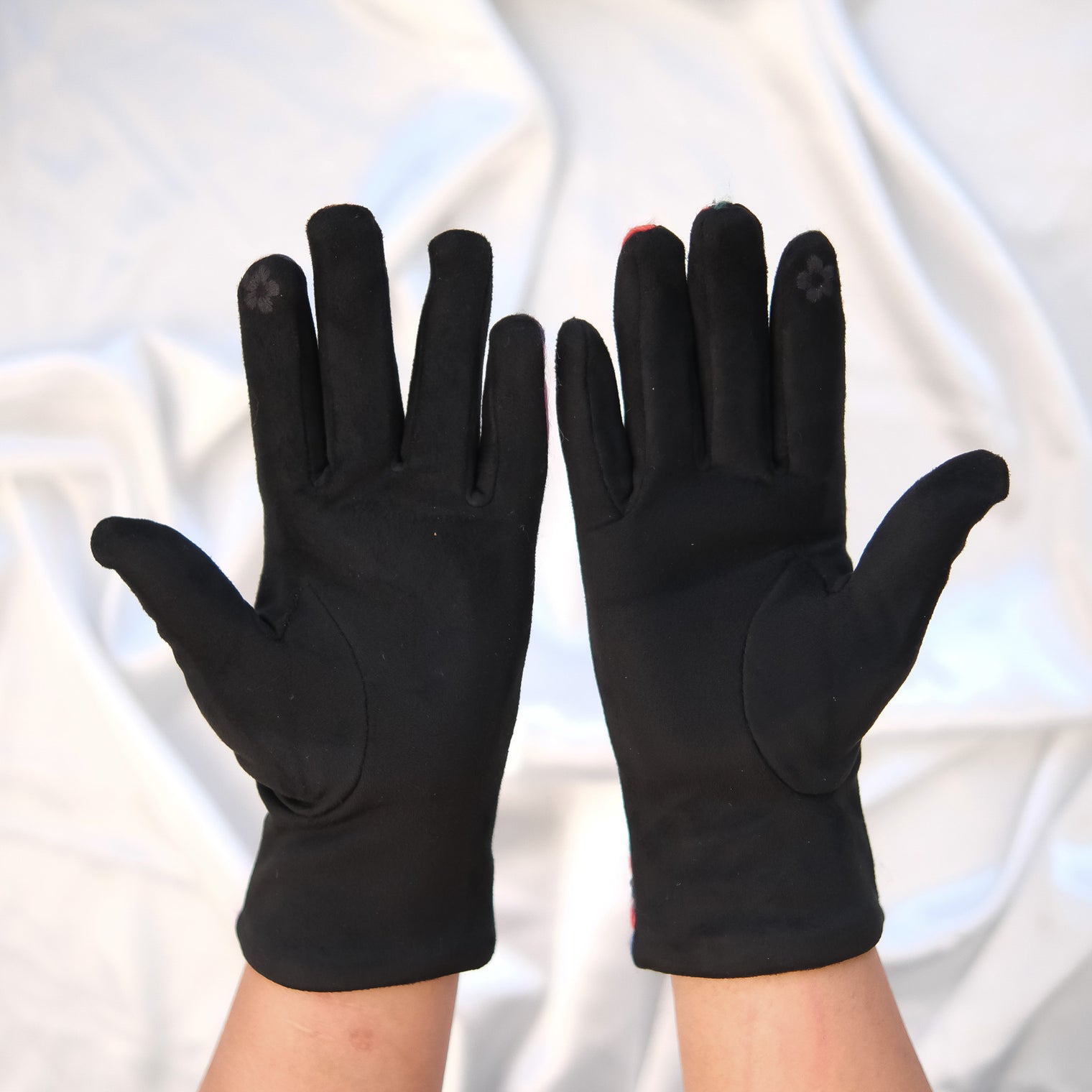 Embroidered Winter Gloves with Fleece Lining
