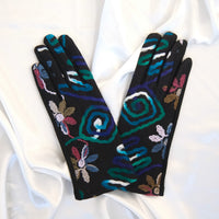 Embroidered Winter Gloves with Fleece Lining
