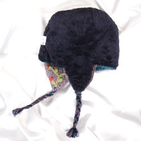 Hand Knitted Floral Embroidery Kids Hat & Gloves Set