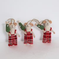 Handmade Felted Mouse Ornaments