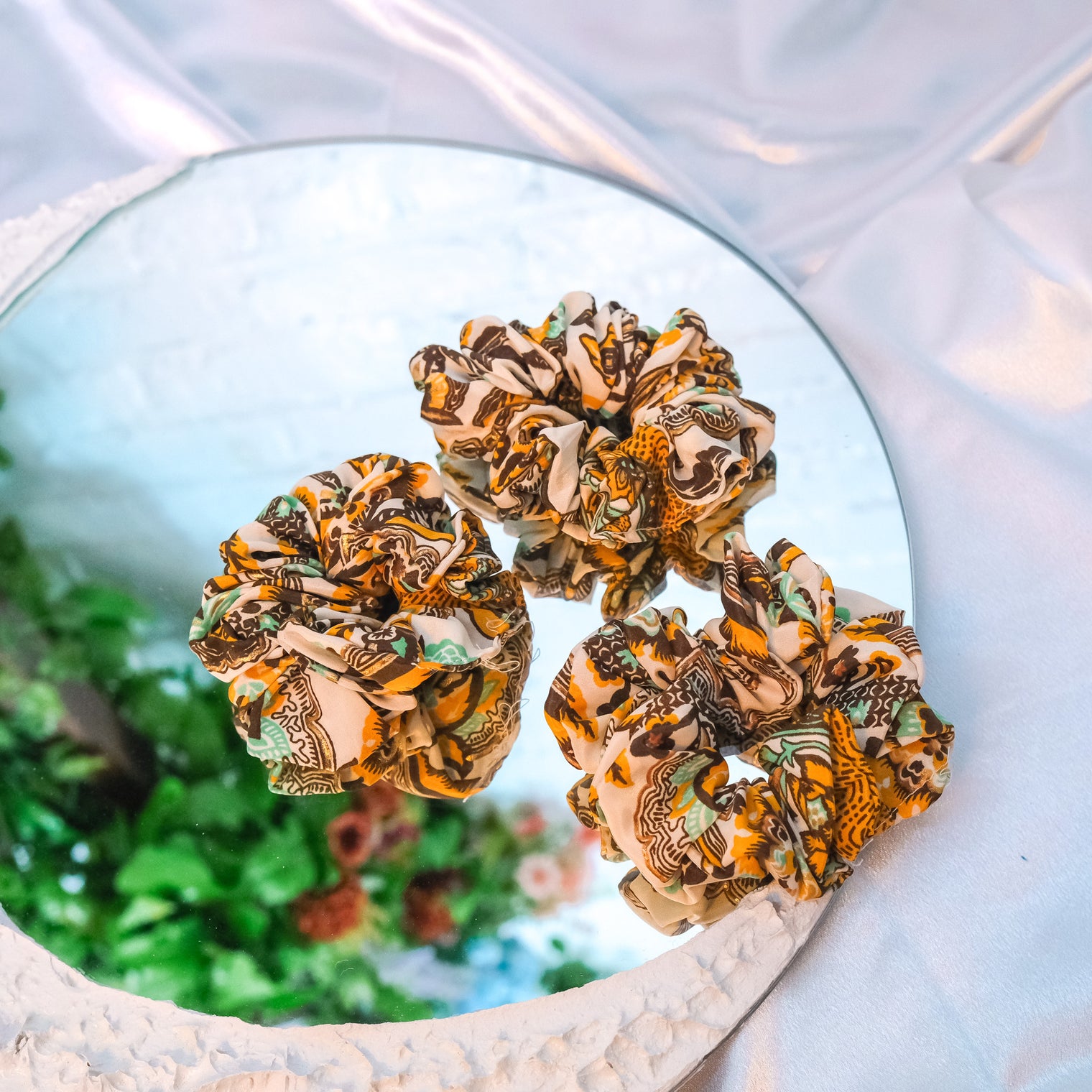 Boho Floral Scrunchies