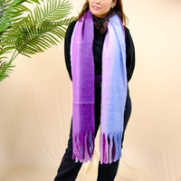 Long Plaid Chunky Scarfs with Fringe