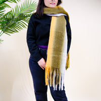 Long Plaid Chunky Scarfs with Fringe
