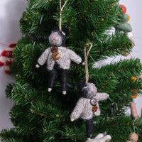 Handmade Felted Mouse Ornaments