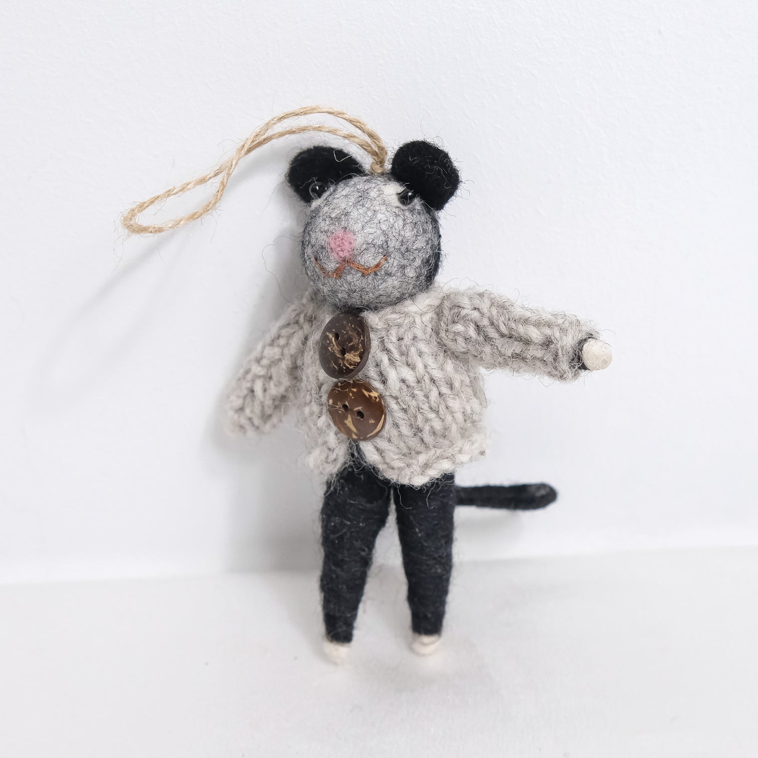 Handmade Felted Mouse Ornaments