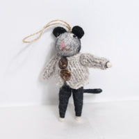 Handmade Felted Mouse Ornaments