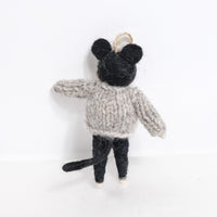 Handmade Felted Mouse Ornaments