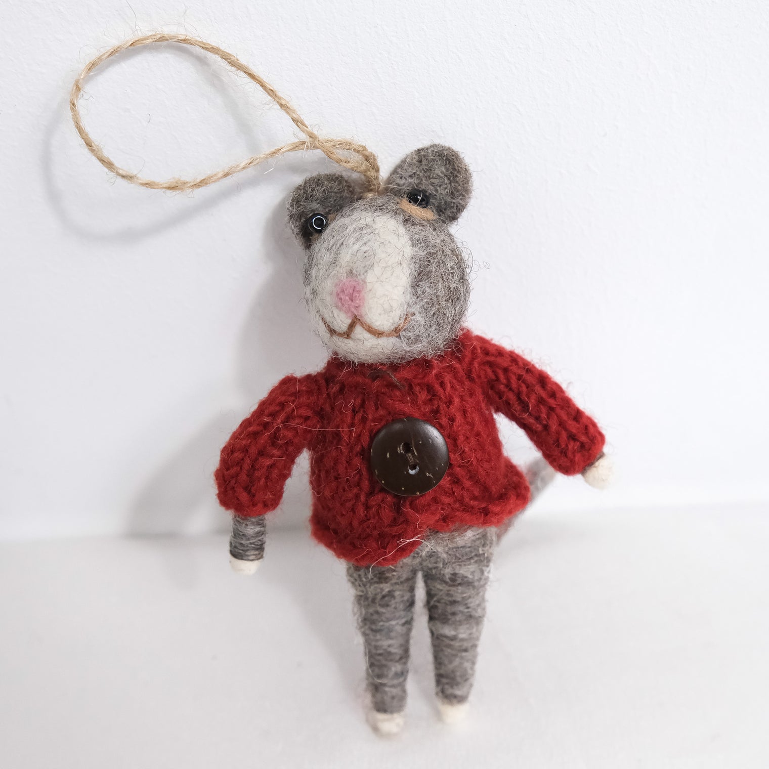 Handmade Felted Mouse Ornaments