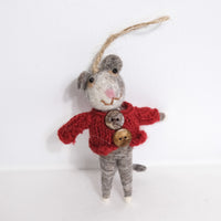 Handmade Felted Mouse Ornaments