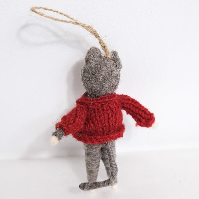 Handmade Felted Mouse Ornaments