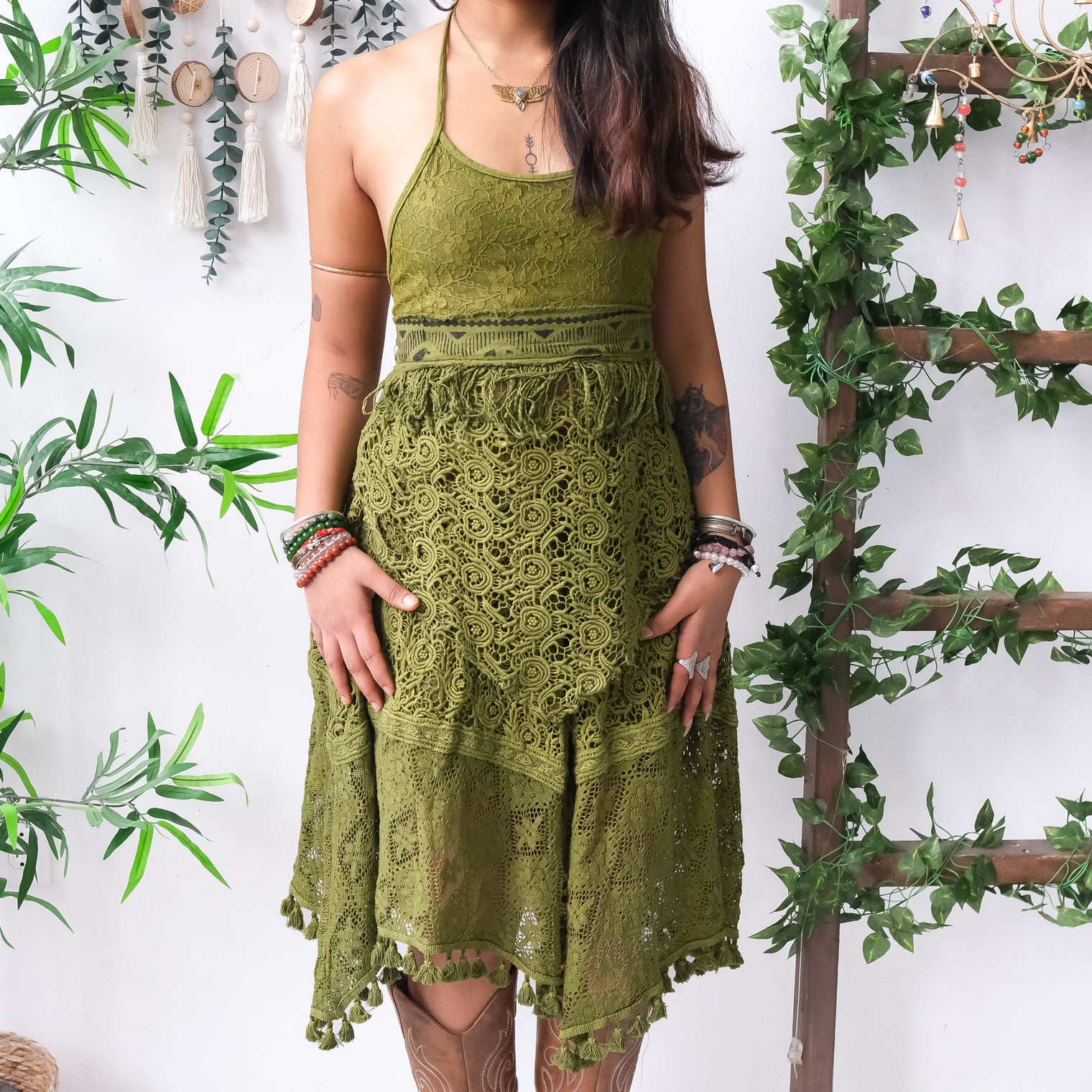 Forest Muse Crochet Halter & Skirt Set