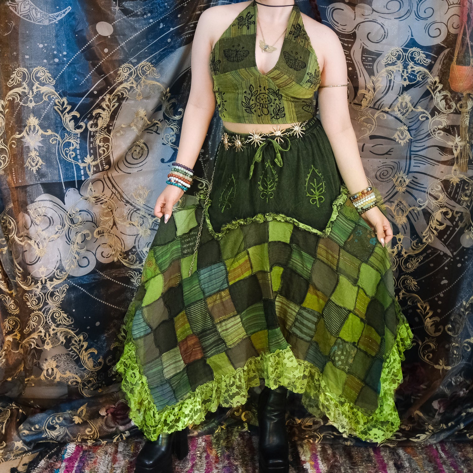 Patchwork Assymetrical Lace Skirt