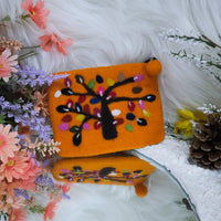 Handmade Tree Embroidered Felted Clutch