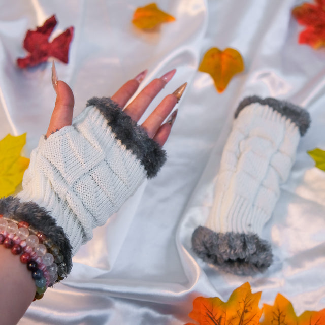 Warm Fingerless Fleece Lined Convertible Gloves