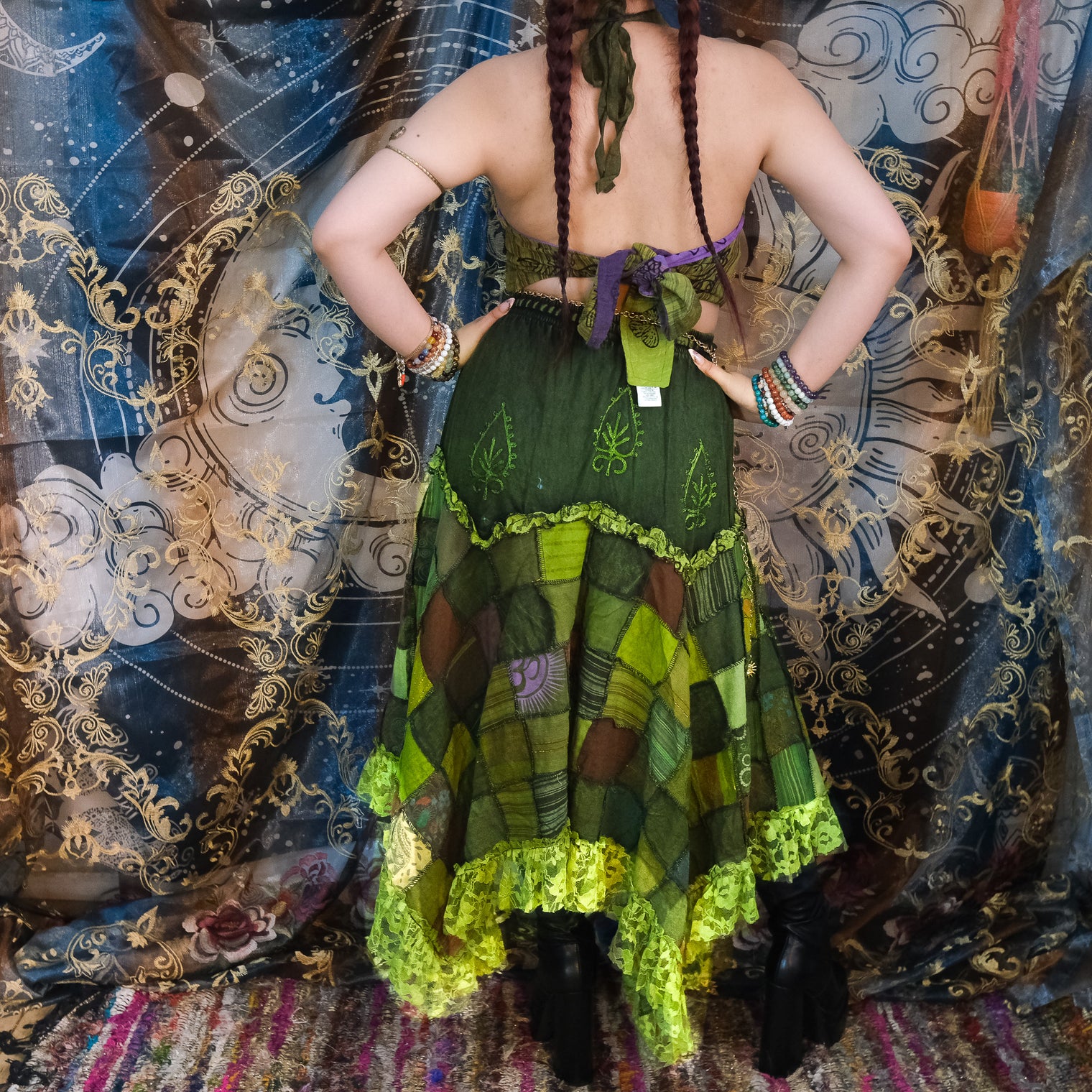 Patchwork Assymetrical Lace Skirt