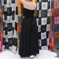 Boho Smocked Tube Top & Flowy Tiered Palazzo Pants Set