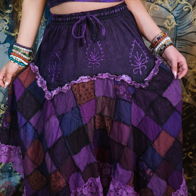 Patchwork Assymetrical Lace Skirt