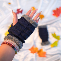 Warm Fingerless Fleece Lined Convertible Gloves