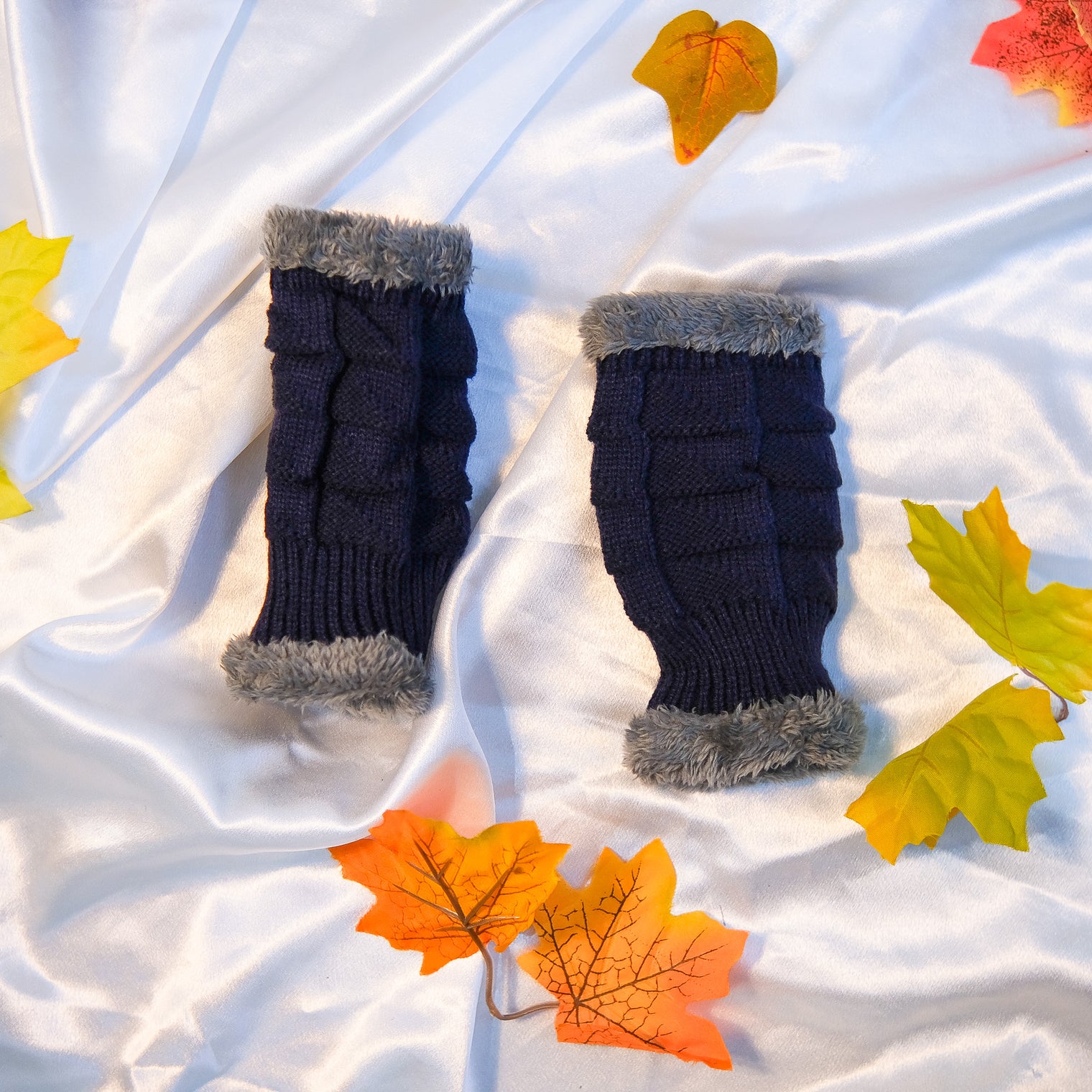 Warm Fingerless Fleece Lined Convertible Gloves