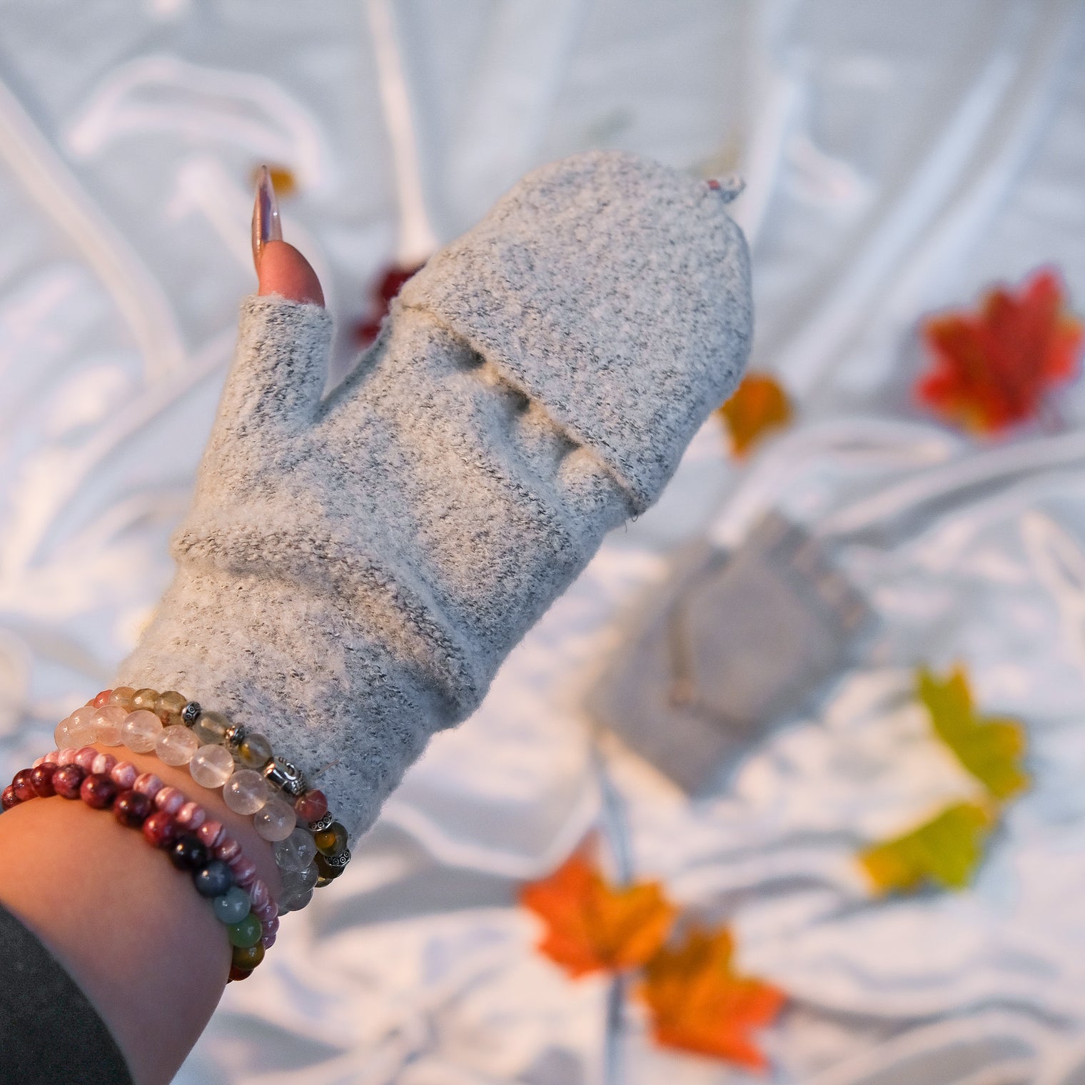 Warm  Half Finger Convertible Gloves/Mitten
