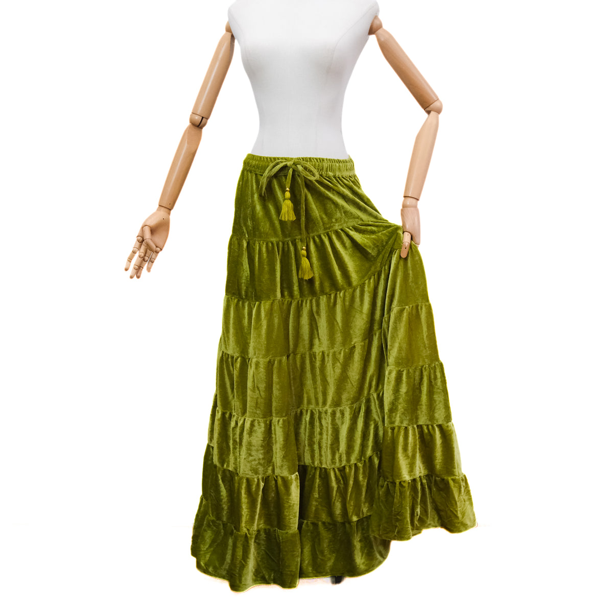 Bohemian Style Flowy Velvet Skirt