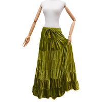 Bohemian Style Flowy Velvet Skirt