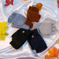 Warm  Half Finger Convertible Gloves/Mitten