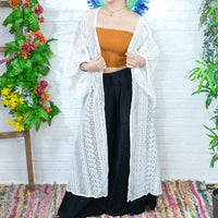 Cosmic Boheme Lace Kimono with Pockets