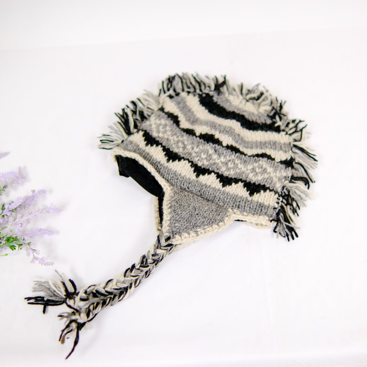 Handmade Mohawk Earflap Unisex  Merino Wool Hat