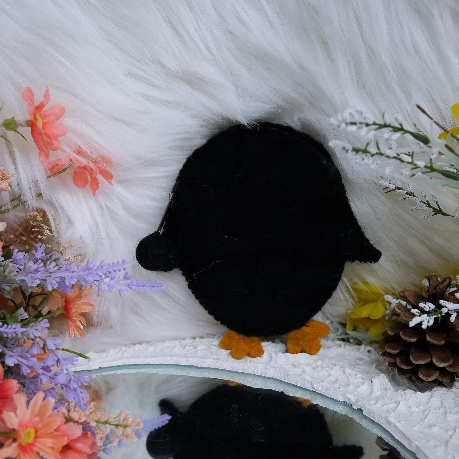 Handmade Felt Penguin Coin Purse