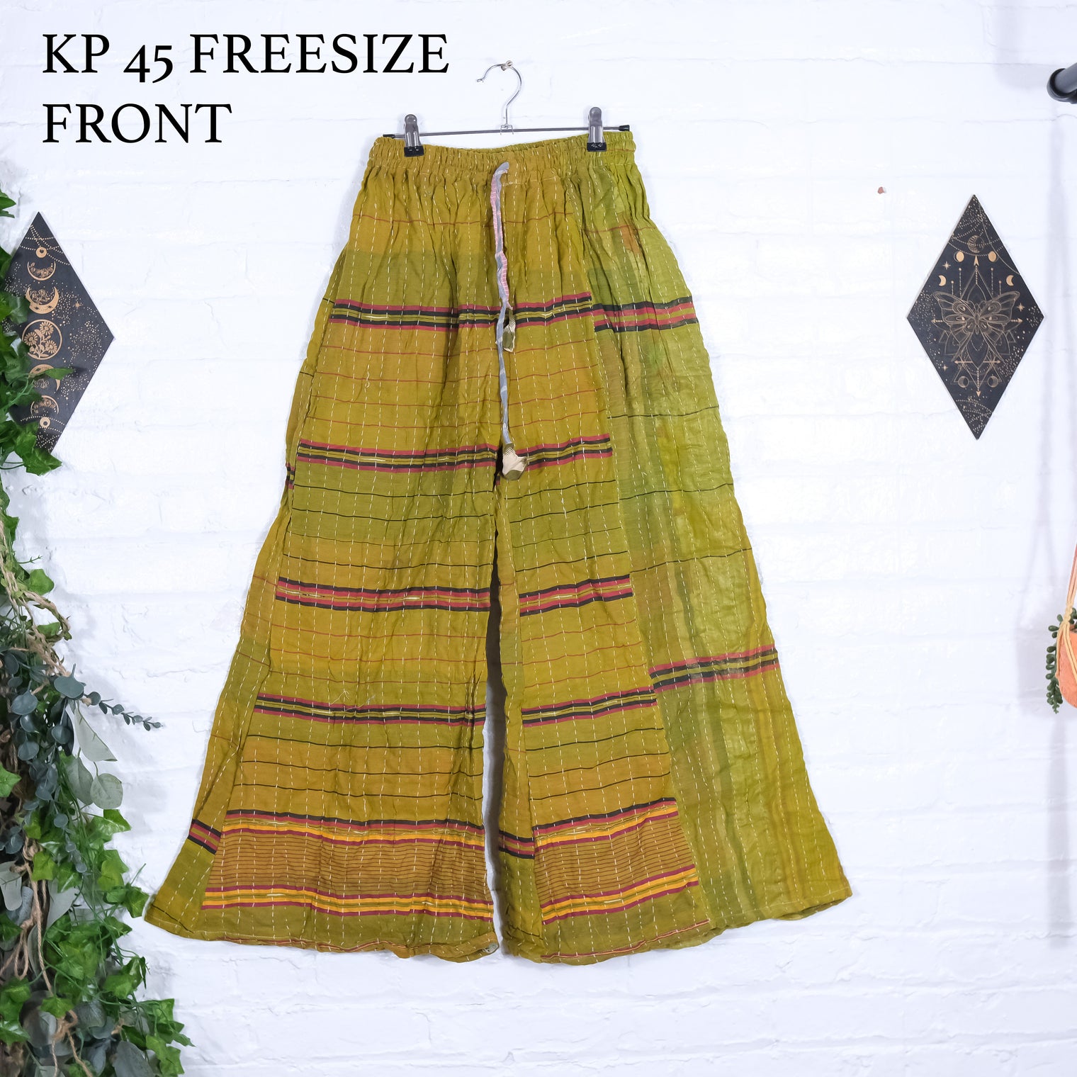 Kantha Stitched Bliss Flowy Leg Pants
