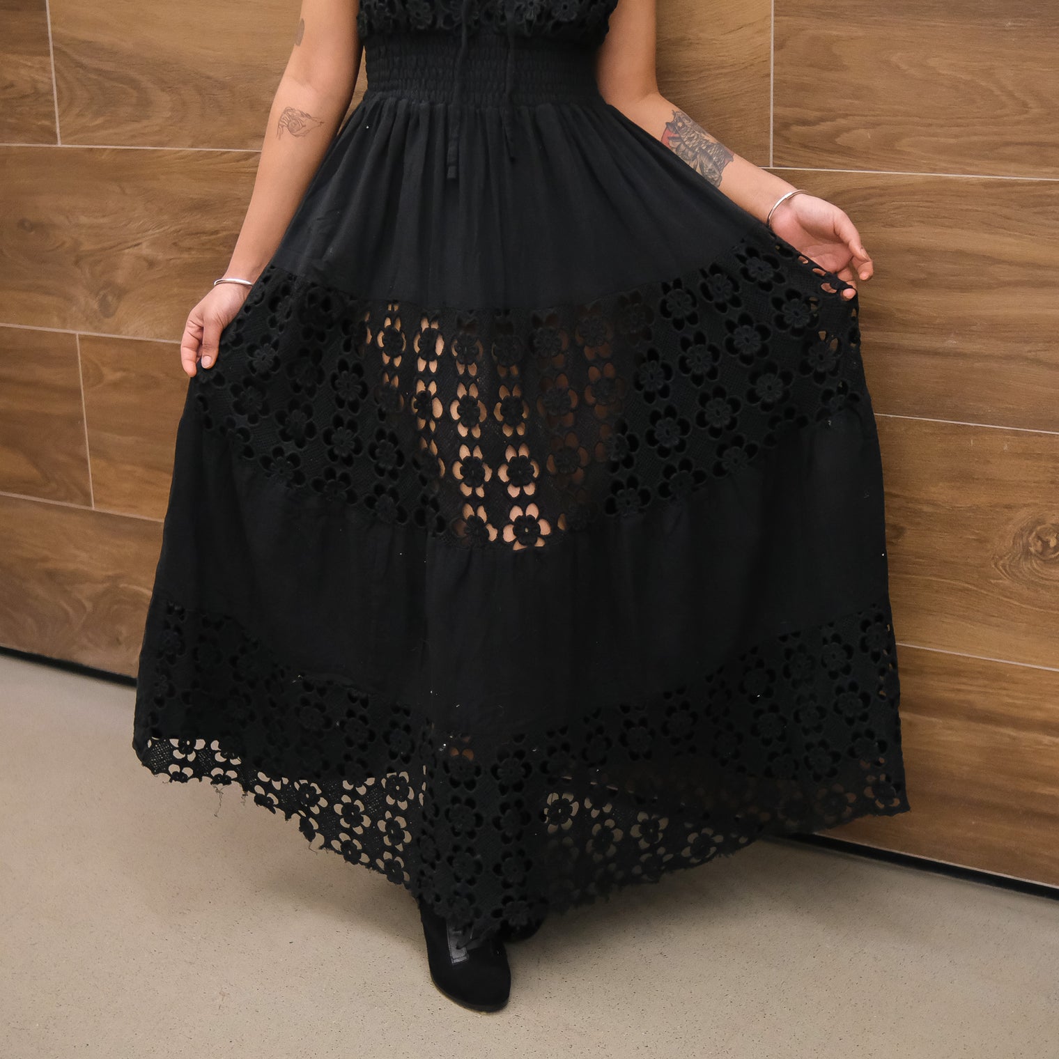 Forest Muse Lace Boho Sheer Maxi Dress Green / Plus Size Forest Muse Lace Boho Sheer Maxi Dress Green / Plus Size