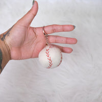 Handmade Felt Baseball Keychain