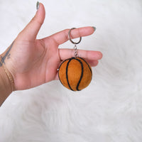 Handmade Felt Basketball Keychain
