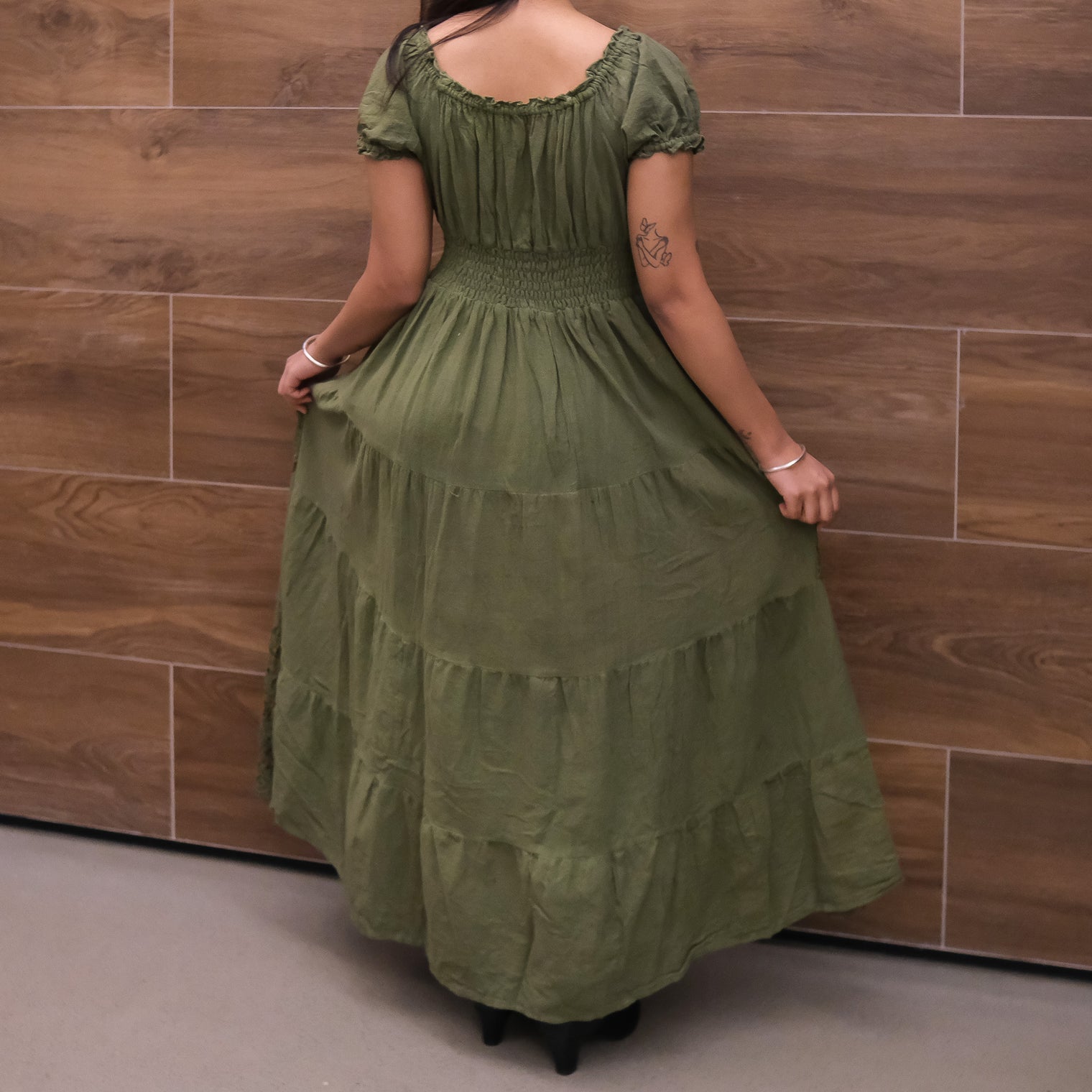 Forest Muse Lace Boho Sheer Maxi Dress Green / Plus Size Forest Muse Lace Boho Sheer Maxi Dress Green / Plus Size