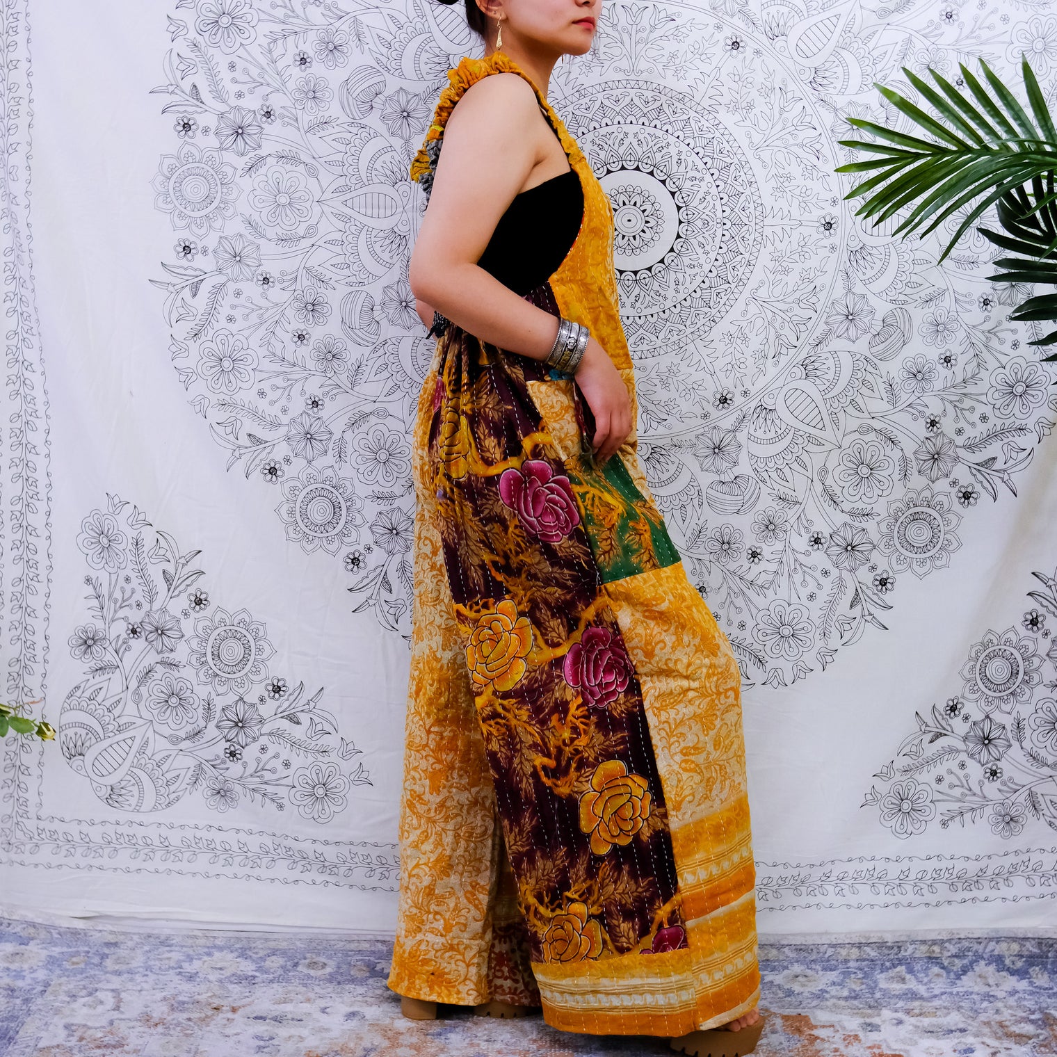 Kantha Wide Leg Boho Jumpsuit