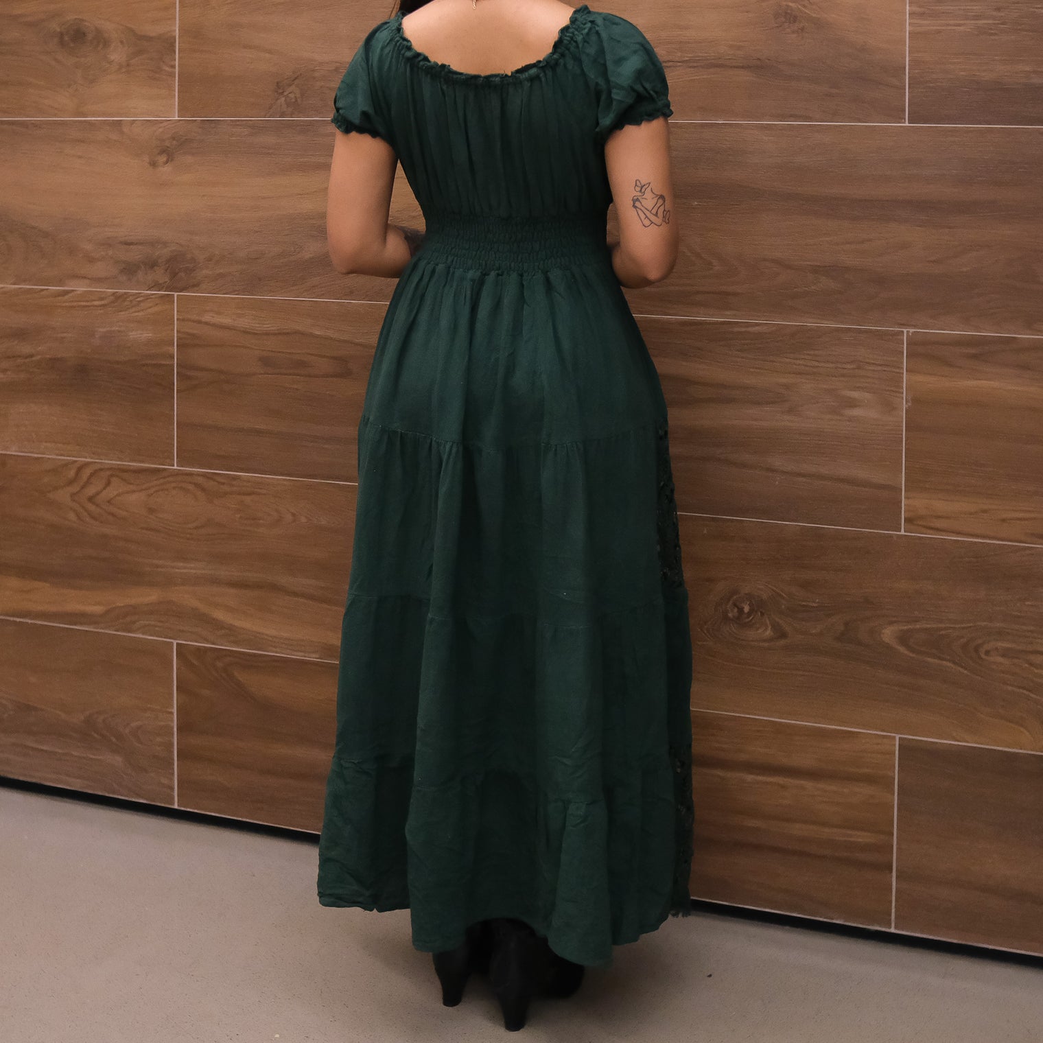 Forest Muse Lace Boho Sheer Maxi Dress Green / Plus Size Forest Muse Lace Boho Sheer Maxi Dress Green / Plus Size