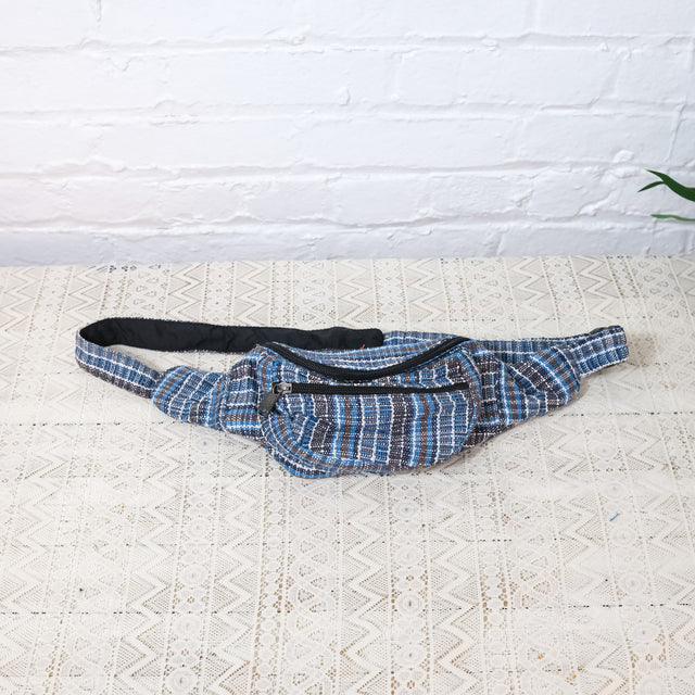 Stripey Cotton Unisex Fanny Pack