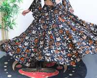 Celestial Cat Moon Tiered Maxi Skirt