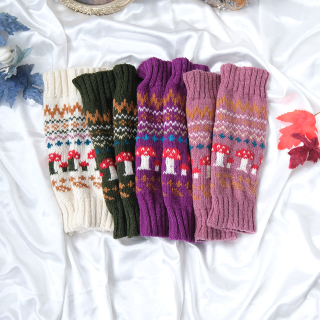 Handknit Mushroom Woodland Legwarmer
