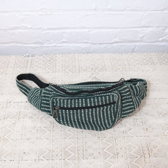 Stripey Cotton Unisex Fanny Pack
