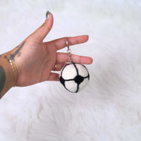 Handmade Felt Soccer Ball Keychain